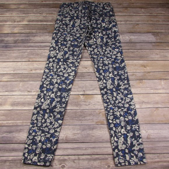 H&M Floral Super Slim Skinny Jeans Blue Size 6 - Picture 6 of 6